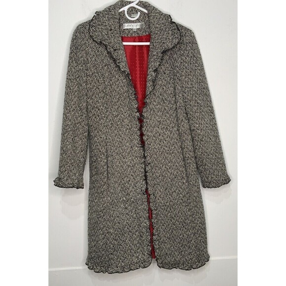 Larry Levine Open Front Jacket Black White - Picture 1 of 7